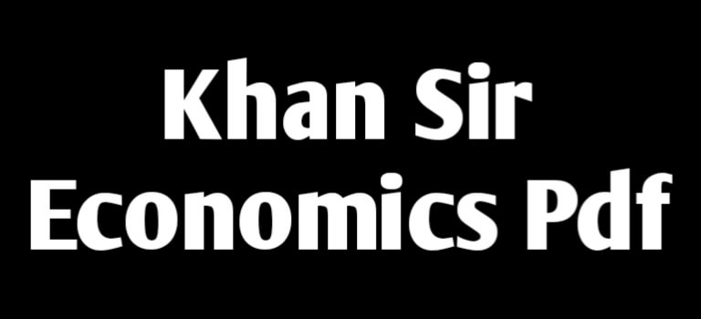 Khan Sir Economics Pdf