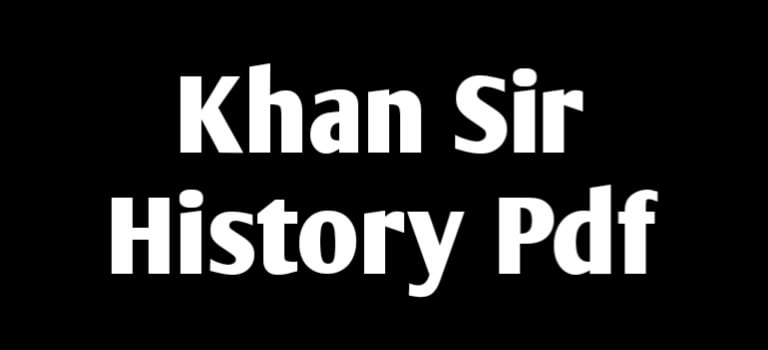 Khan Sir History Pdf